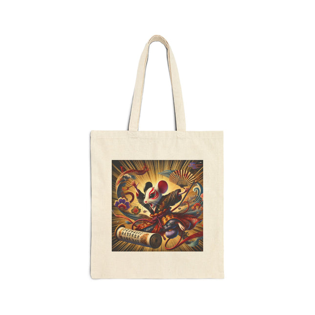Theatrical Mouse on a Mission Cotton Canvas Tote Bag