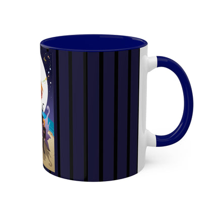 Moonlit Pirate Halloween Colorful Mugs, 11oz