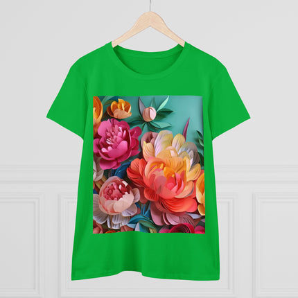 Peonies in Full Bloom Women's Midweight Cotton Tee