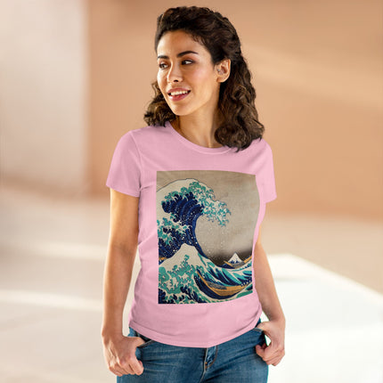 The Great Wave off Kanagawa by Katsushika Hokusai Women's Midweight Cotton Tee