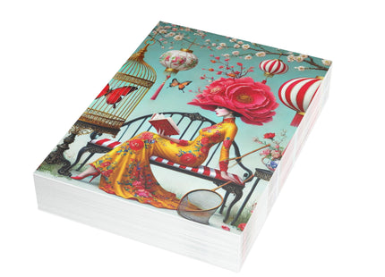 Reading In A Painted Garden Postcard Bundles (envelopes included) - Bundles of 10, 30, 50 Pieces