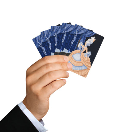 🩵🎀 The Lady Of The Blue Ribbons Playing Cards – Art Deco Rococo Elegance