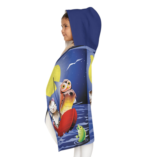 Embarking on a Moonlit Journey Youth Hooded Towel