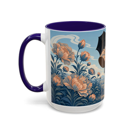 ☔🌸 The Grand Floral Journey Colorful Mug – Art Deco Travel Elegance