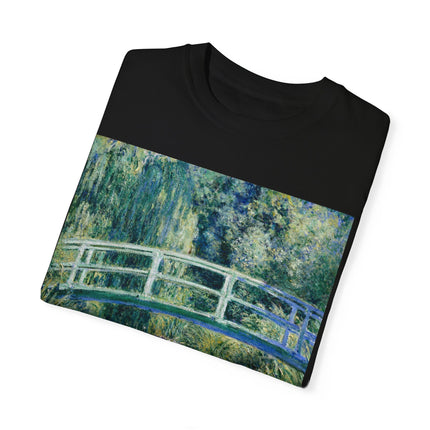 Water Lilies and Japanese Bridge by Claude Monet Unisex Garment-Dyed T-shirt