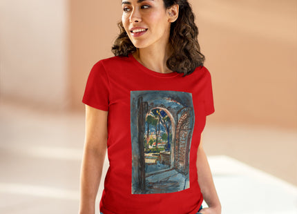Gate in S. Miniato by Martin Monnickendam Women's Midweight Cotton Tee
