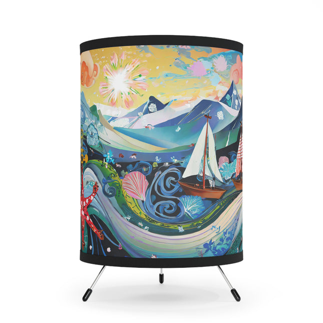 Nautical Patterns Tripod Lamp