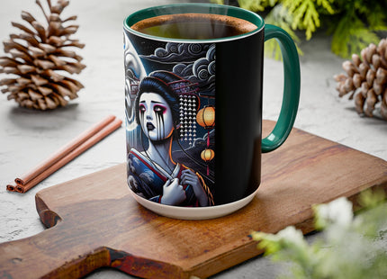 Geisha’s Black Ink Tears Colorful Mugs (11oz, 15oz)