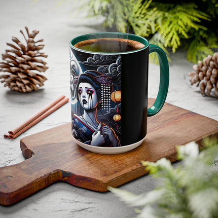 Geisha’s Black Ink Tears Colorful Mugs (11oz, 15oz)