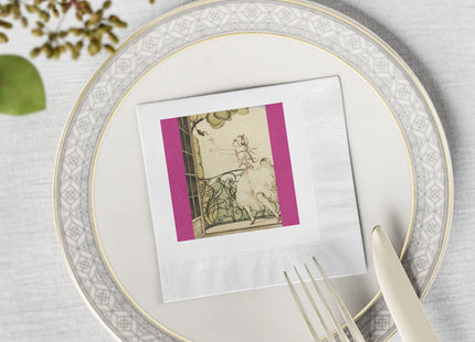Sur talons rouges (On Red Heels) pl 02 by Gerda Wegener White Coined Napkins