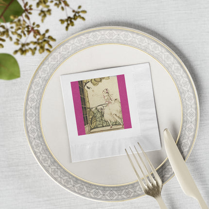 Sur talons rouges (On Red Heels) pl 02 by Gerda Wegener White Coined Napkins