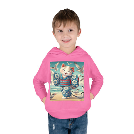 Geisha Kitten by the Seaside Toddler Pullover Fleece Hoodie
