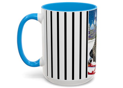 Elegant Winter Woman in Sleigh Colorful Mugs (11oz, 15oz)