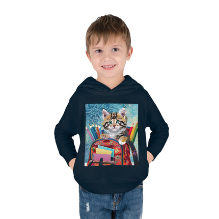 Whiskered Wanderings Toddler Pullover Fleece Hoodie