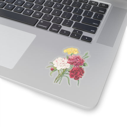 Carnation botanical illustration by Pierre-Joseph Redouté Kiss-Cut Stickers (4 Sizes)