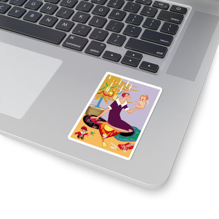 Art Deco Christmas Kiss-Cut Stickers (4 Sizes)