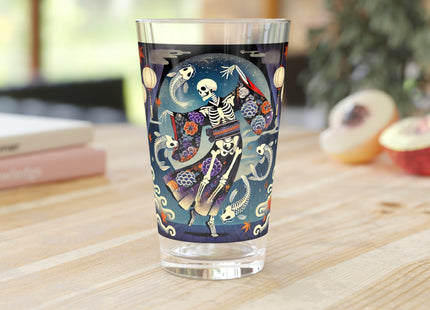 Skeleton Kabuki Performer Glass, 16oz