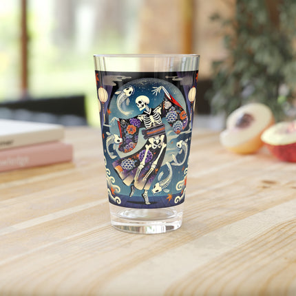 Skeleton Kabuki Performer Glass, 16oz