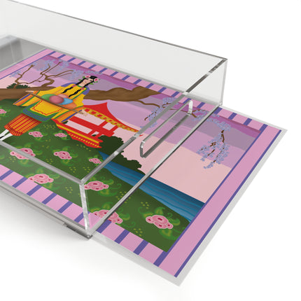 Elegance and Blooms Acrylic Serving Tray