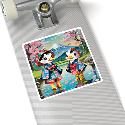 Rainy Day Ducks Kiss-Cut Stickers (4 Sizes)