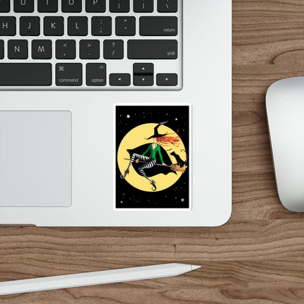 A Witch’s Moonlit Flight Die-Cut Stickers (5 Sizes)