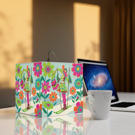🎿🌸 The Winter Flower Adventurer Light Cube Lamp – Colorful Ski Fantasy