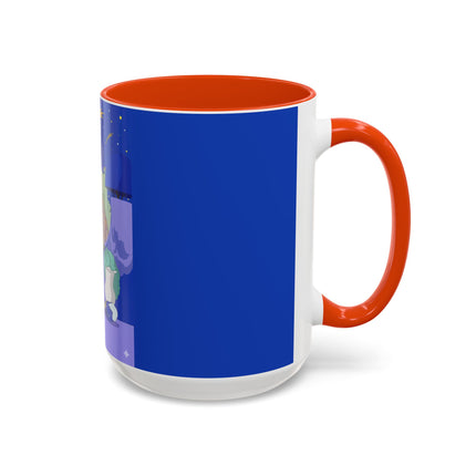 Wishes Beneath the Comet Sky Colorful Mug (11oz, 15oz) – Celestial Magic, Art Deco Elegance & Dreamy Wonder