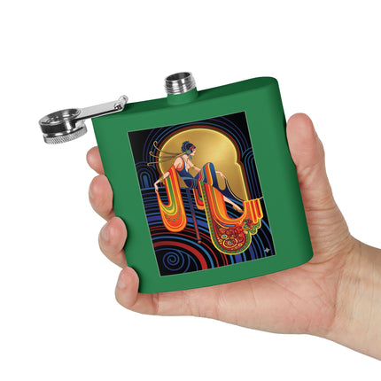 Art Deco Muse Flask – Golden Radiance & Elegant Poise