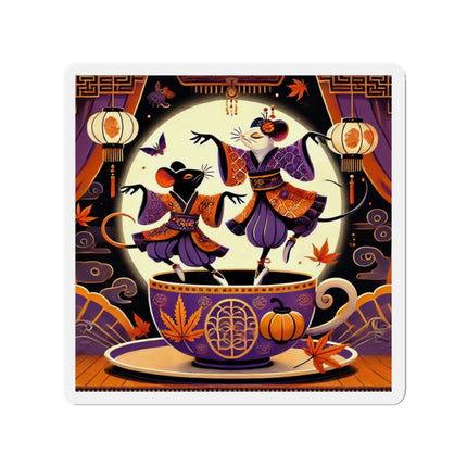 Theatrical Halloween Kabuki Mice Die-Cut Magnets (5 Sizes)