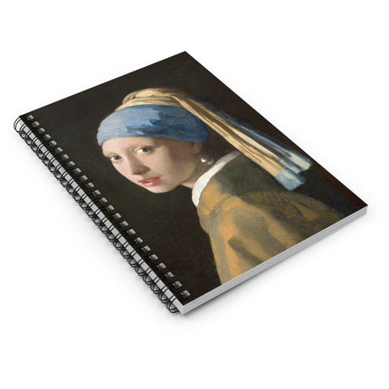 Girl with a Pearl Earring by Johannes Vermeer Spiral Notebook - Ruled Line