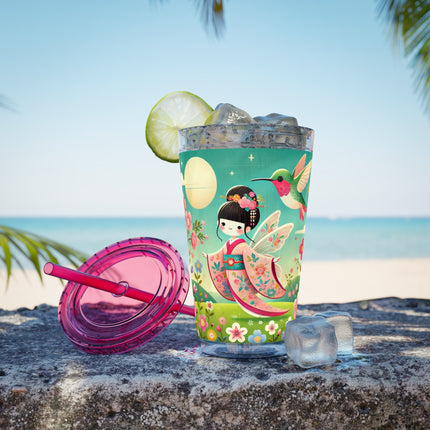 Geisha Fairy and the Hummingbird Blossom Sunsplash Tumbler with Straw, 16oz