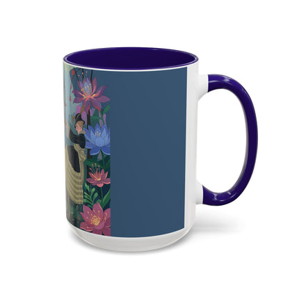 The Ladies And The Enchanted Macaw Colorful Mugs – Art Deco Botanical Elegance