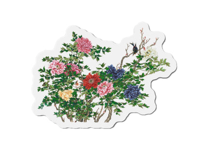 Peonies and Birds by Okamoto Shuki Die-Cut Magnets (5 Sizes)