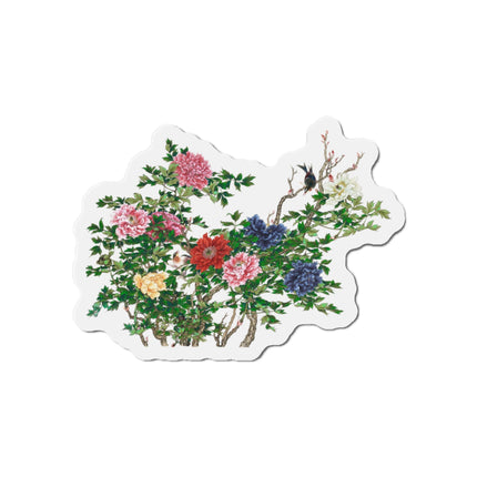 Peonies and Birds by Okamoto Shuki Die-Cut Magnets (5 Sizes)