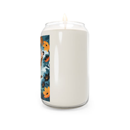 🌺🎠 The Garden Swing Scented Soy Candle – Art Deco Floral Whimsy