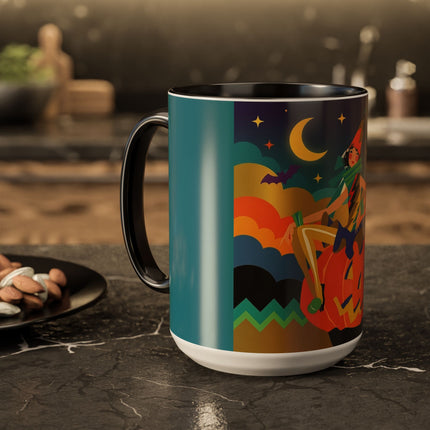 🌙🎃 The Witch Of Crescent Moon Pumpkin Colorful Mug – Colorful Halloween Charm