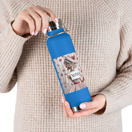 Fashionably Yours, XOXO Copper Vacuum Insulated Bottle, 22oz