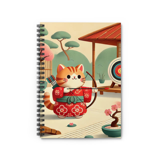 Archer Kitten in the Zen Garden Spiral Notebook - Ruled Line