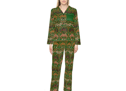 Japanese Fan Pattern by G.A. Audsley Women's Satin Pajamas (AOP)