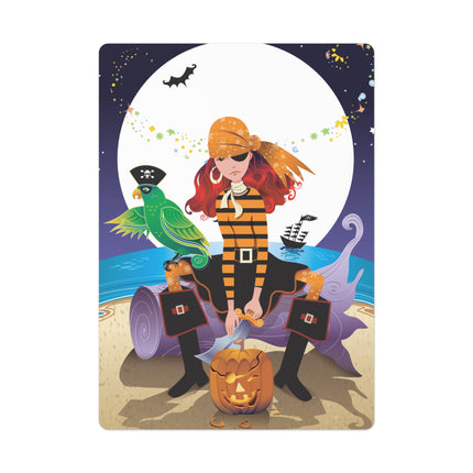 Moonlit Pirate Halloween Playing Cards
