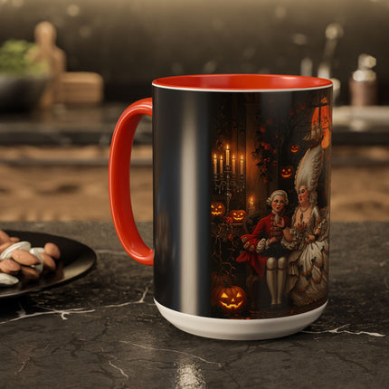 🌙🎃 The Moonlit Pumpkin Parlor Colorful Mug – Elegant Halloween Charm