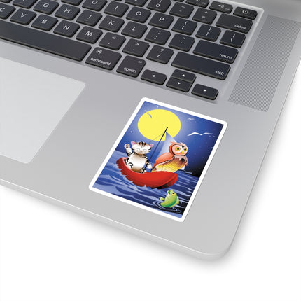 Embarking on a Moonlit Journey  Kiss-Cut Stickers (4 Sizes)