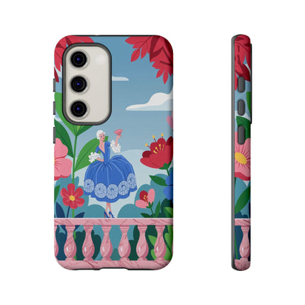 🌺🪭 The Lady Of The Grand Flower Terrace Phone Case – Art Deco Garden Elegance