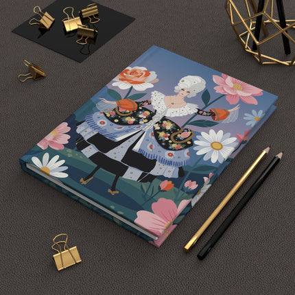 🌸👑 The Duchess Of The Giant Flowers Hardcover Journal – Art Deco Fashion Illustration