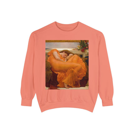 Flaming June by Frederic Leighton Unisex Garment-Dyed Sweatshirt
