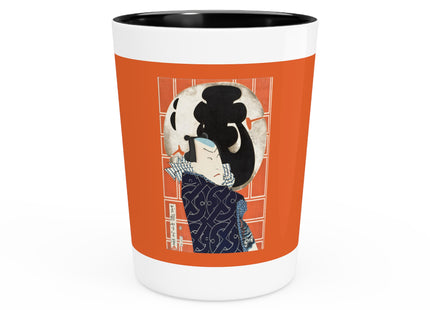 The Actor Bandō Hikosaburō V and the Mo troupe by Tsukioka Yoshitoshi Ceramic Shot Glass