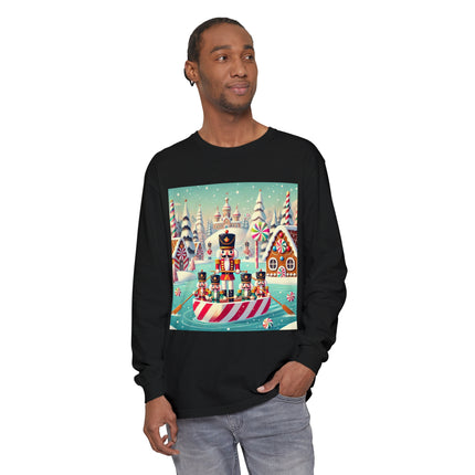 Nutcracker Candy-Striped Adventure Unisex Garment-dyed Long Sleeve T-Shirt