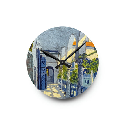 Gallery of a Moroccan Riad Acrylic Wall Clock, Round and Square