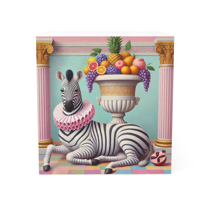 Zebra, Fruit, and Pink Columns Note Cube