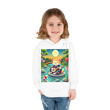Melodic Kitten by the Koi Pond Toddler Pullover Fleece Hoodie